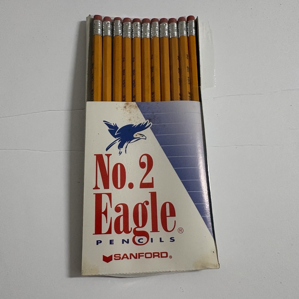 Vintage Sanford No 2 Eagle Yellow Pencils NOS Set of 11 Unsharpened
